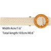 Elerevyo Women's Vintage Woven Belts Round Buckle Boho Waist Belt for Dress - 3 of 4