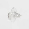 Sterling Silver Marquise Double Cubic Zirconia Mini Heart Dangle Stud Earrings 3pc - A New Day™ Silver: Nickel-Free Metal - 2 of 2