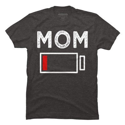 Men's Design By Humans Mom Low Battery Alert By Shirtpublic T-shirt ...