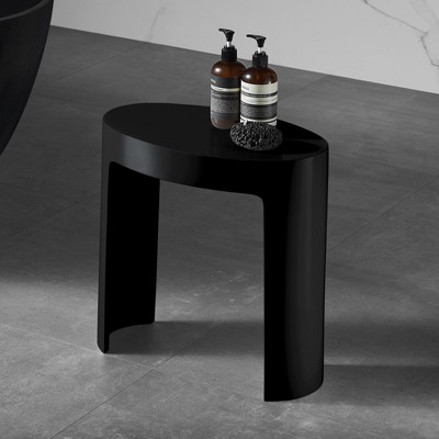 ALFI ABST66BM Black Matte Solid Surface Resin Bathroom / Shower Stool