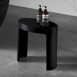 ALFI ABST66BM Black Matte Solid Surface Resin Bathroom / Shower Stool - 1 of 4
