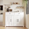 42.5/56" Modern Farmhouse Buffet Cabinet with Coffee Bar Storage,  Barn Doors, 2 Drawers, Adjustable Shelves & 280lb Waterproof Tabletop - 2 of 4