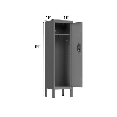 Gray Steel Single Tier Locker Storage Cabinet for Office
