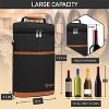 OPUX 2 Bottle Wine Carrier Tote, Insulated Leakproof Cooler Bag, Portable Case Travel Picnic BYOB Beach Christmas Gift - 3 of 4