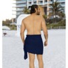 LA LEELA Men's Sarong Casual Summer Pareo Aloha Short Wrap One Size Navy Solid - 3 of 4