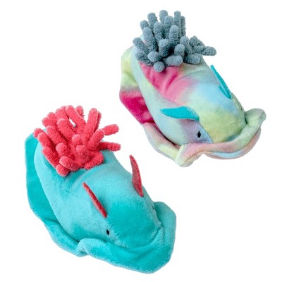 FurHaven Pet Products Catnip Crinkles Plush Cat Toy Set - Sea Slugs Coral and Kelp (2 PK)