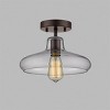 Chloe Lighting Dickens Industrial-Style 1 Light Rubbed Bronze Semi-Flush Ceiling Fixture 11" Shade - 2 of 2