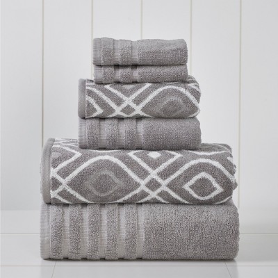 Modern Threads Oxford 6-pc Yarn Dyed Jaquard/Solid Towel Set