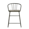 Inspire Q Set of 2 24" Nowell Iron Finish Counter Height Barstools Gray: Wood Frame, Fixed Seat, Modern Design - 3 of 4