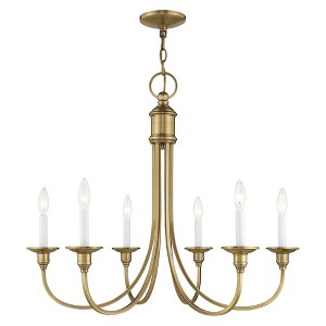 Livex Lighting Cranford 6 - Light Chandelier in  Antique Brass - 1 of 2