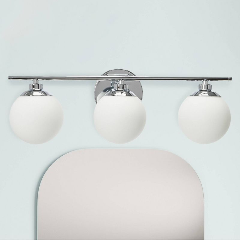 Robert Stevenson Lighting Robert Stevenson Lighting Lorne Metal and Frosted Glass 3-Light Vanity Light, 3 of 7