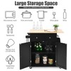 Tangkula Rolling Kitchen Island Utility Trolley Cabinet Storage Spice Towel Rack Black - image 4 of 4