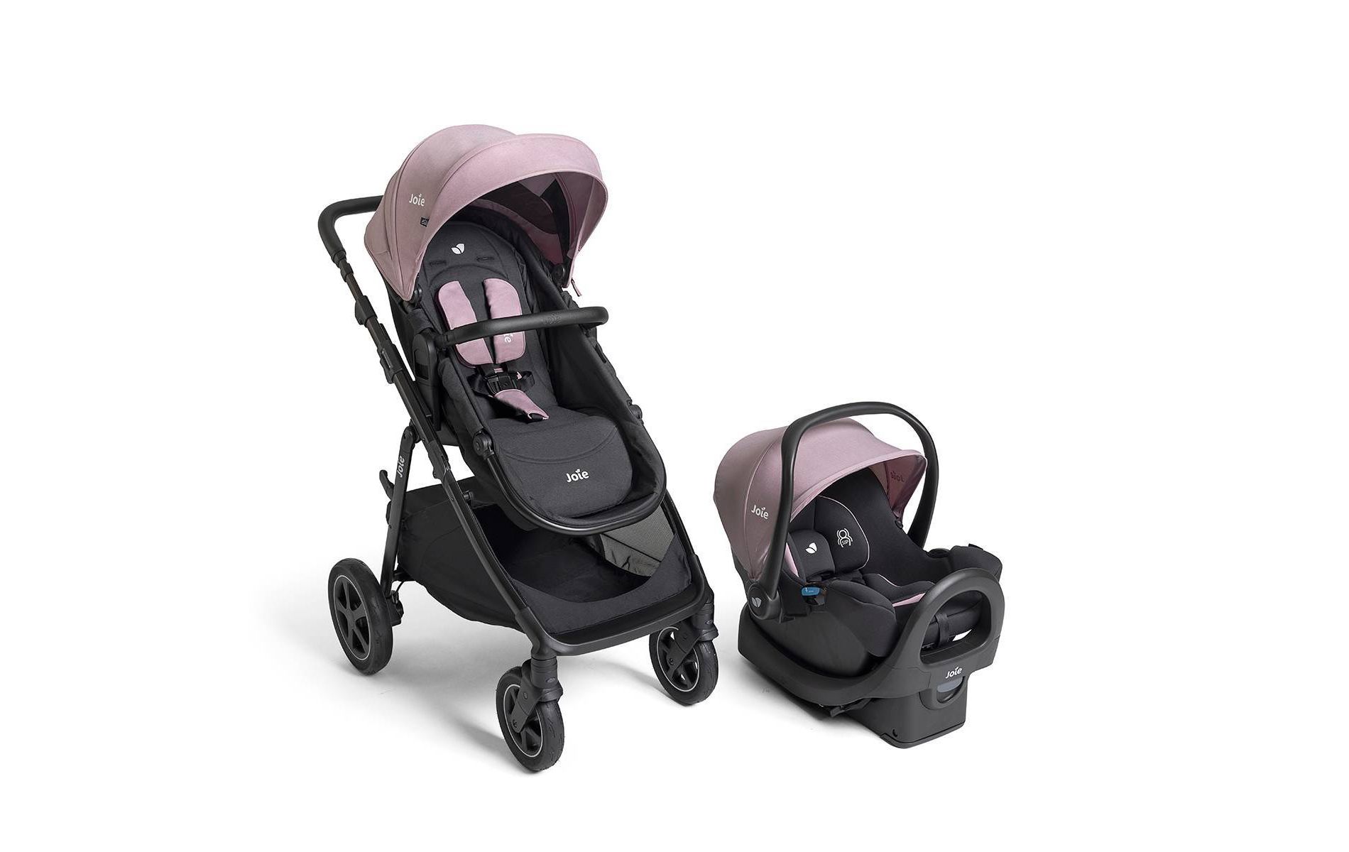 Joie Ginger DLX and Rue Travel System with Car Seat - Blush