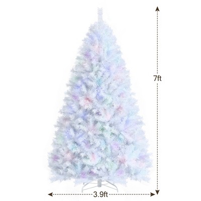 7ft Iridescent White PVC Pine Christmas Tree with Metal Stand