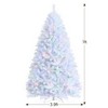 Costway 7ft White Iridescent Tinsel Artificial Christmas Tree with 1156  Branch Tips