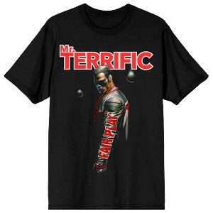Superman 2025 Mr. Terrific Fair Play Jacket Adult Black Crew Neck Short Sleeve T-shirt - 1 of 3