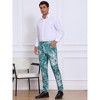 INSPIRE CHIC Men's Straight Leg Flat Front Floral Pattern Flower Printed Pants - 4 of 4