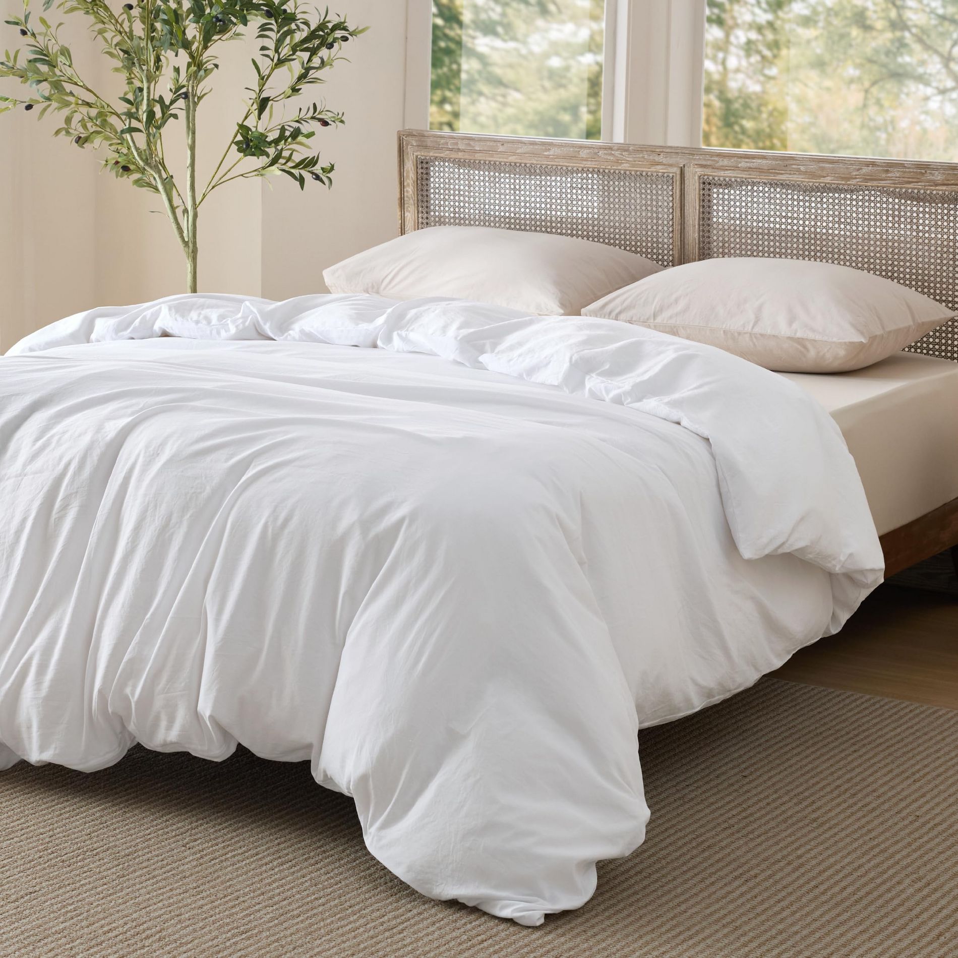 Bedsure 1 Duvet Cover Only Prewashed Cotton-Like Polyester Extra Soft All Season Bedding Gifts for Mom