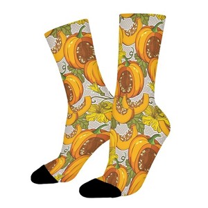 Pumpkins Pattern Women Printed Crew Socks Funny Funky Socks Soft Polyester Novelty Gifts for Artists Men - 1 of 1