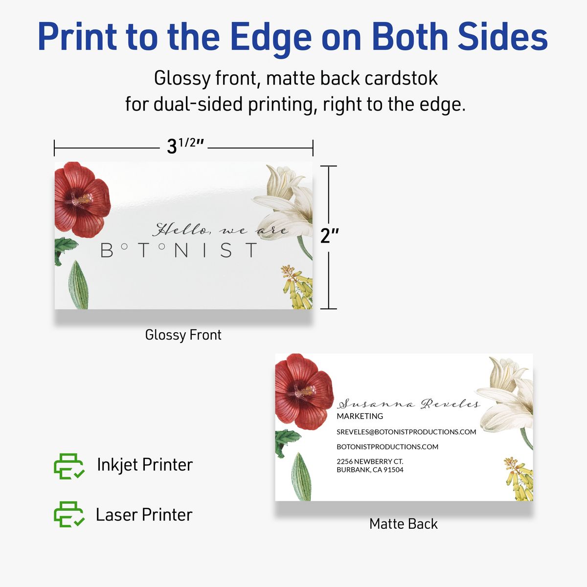 2" x 3-1/2" Rectangle, Glossy White Business Cards - thumbnail 6