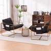 CAVINAS Modern Minimalist Accent Chair,Set of 2,Upholstered Hanging Armchair with Arm Pocket&Metal Frame,Leisure Chair for Living Room - 2 of 4