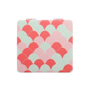 Unique Bargains Folding Makeup Mirror Red Pink 1 Pc - 1 of 4