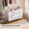 Fluted 6-Drawer Tall Dresser, Modern Wooden Storage Chest with Deep Drawers & Wide Top, Bedroom Organizer for Living Room, Hallway, Kids' Room - 4 of 4