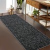 Acekool 5x7 Machine Washable Rug, Modern Non-Slip Minimalist Area Rug, Stain Resistant, Foldable Neutral Accent Carpet for Living Room, Black - 3 of 4