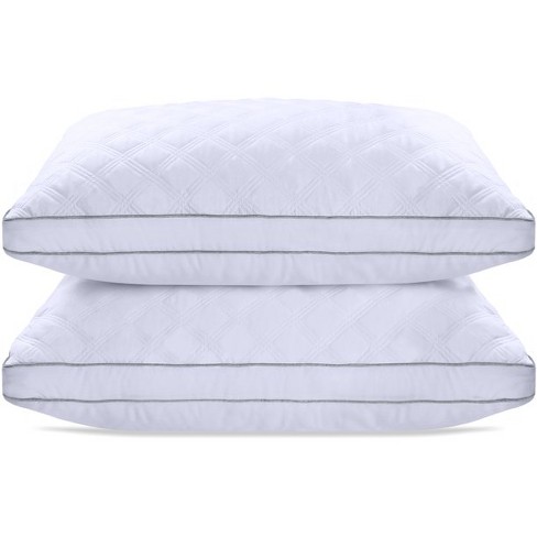 Lux Decor Collection Luxury Hotel Pillows - Sleeping Pillows for Bed,  Cotton Stripes Queen Pillows Set of 2
