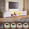 Chic Crate-Modern Media Console – Fluted Glass TV Stand w/ LED Lighting, Fits 32-100In TVs, Multi-Room Furniture - 4 of 4