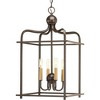 Progress Lighting, Assembly Hall, 4-Light Foyer Pendant, Brushed Nickel, Open Caged Design, Canopy Included - 2 of 3