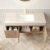 GDFStudio Abram 48" Ceramic and Wood Wall-Mount Bathroom Vanity with Drawer and Doors - 2 of 4