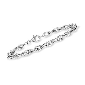 Ross-Simons 14kt White Gold Interlocking Double-Oval Link Bracelet - 1 of 4