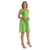 24seven Comfort Apparel Womens Scoop Neck Knee Length Pleated Pocket Dress - 2 of 4