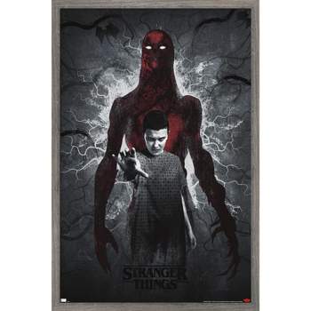 Trends International Netflix Stranger Things: Season 4 - Russia Teaser One  Sheet Framed Wall Poster Prints White Framed Version 14.725 x 22.375