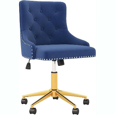 Blue Height Adjustable Vanity Makeup Chair for Bedroom Living Room