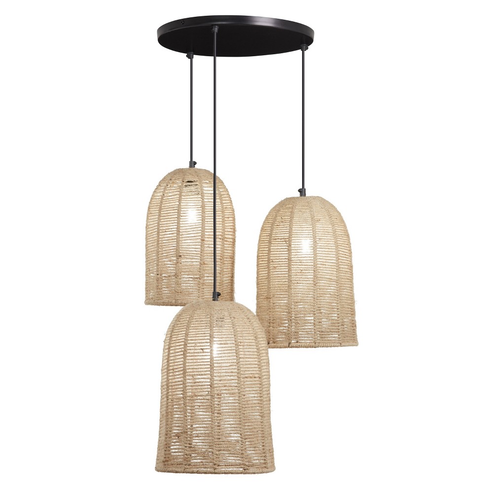 Photos - Chandelier / Lamp River of Goods 18" 3-Light Zoe Pendant Light: Satin Finish, Adjustable Hei