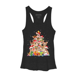 Women's Design By Humans Christmas Pajama Chihuahua Tree By MINHMINH Racerback Tank Top - 1 of 3