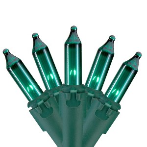 Northlight 100ct Teal Green Mini Christmas Lights - 35' Green Wire - 1 of 3
