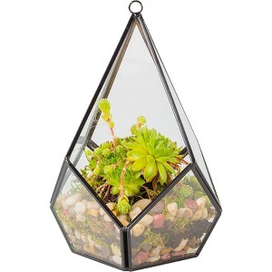 D'Eco Glass Geometric Plant Terrarium (5.7x5.7x7) - Indoor Tabletop & Hanging Teardrop Planter Holiday Decor - Christmas Gift for Plant Lovers - 1 of 3