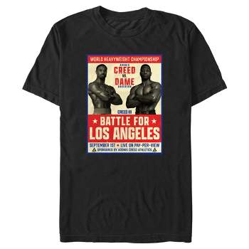 Men's Creed III Battle for Los Angeles Poster T-Shirt
