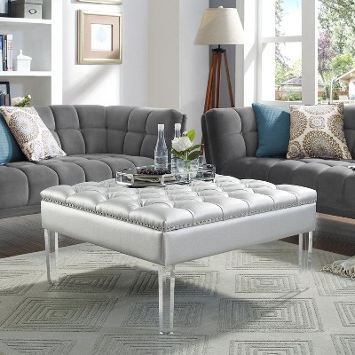 Inspired Home Coco PU Leather Cocktail Ottoman
