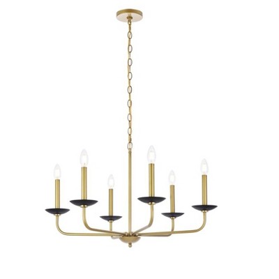 Elegant Lighting Cohen 30 inch pendant in black and brass