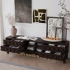LOVSON Modern Mid-Century Media Console with 4 Drawers,Cable Management, TV Console Table for TVs up to 75",for Living Room,Office(Dark Brown) - 2 of 4