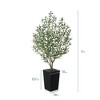 DR.Planzen 72" Artificial Olive Tree - 6FT UV Resistant Fake Plant with 15.7" Tall Planter Planter for Indoor House Plants & Tall Floor Decor - 2 of 4