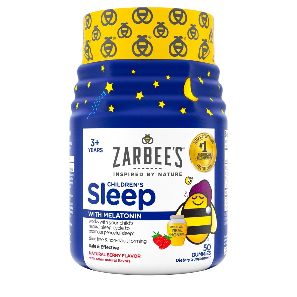 Zarbees Kids Sleep Gummies with Melatonin, Drug-Free, Non-Habit Forming - Natural Berry - 50ct