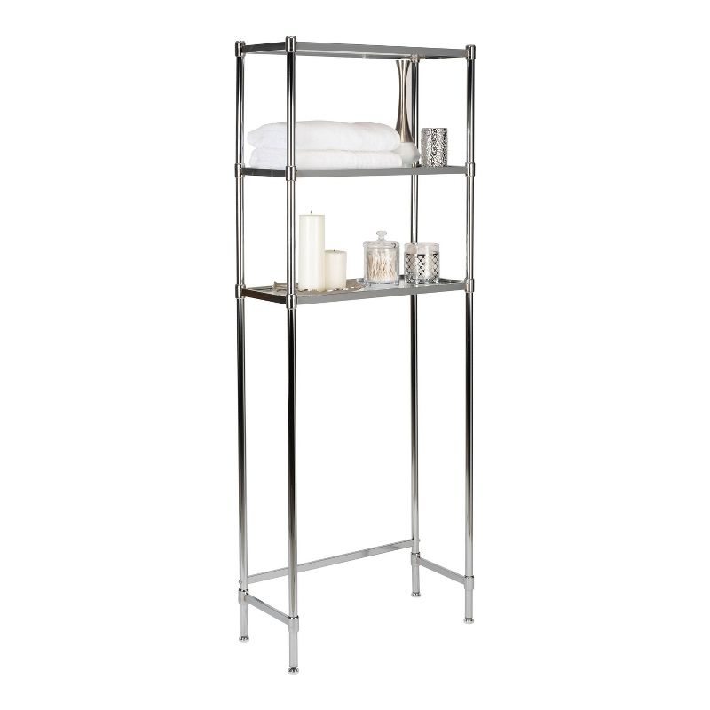 3 Tier Glacier Collection Glass Shelving Gray - Organize It All, 4 of 6
