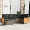 vidaXL Garden Sofa Set Grey PE rattan, powder-coated steel Medium - 2 of 4
