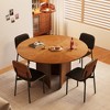 Luck Live Modern 59" Round Dining Table, Wood Veneer Starburst Top, Contemporary Pedestal Base Dining Room Table - 2 of 4