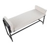 TiramisuBest Mid Century Modern Tan Leather Bench - Brown, Tan Genuine Leather, Solid Wood Entryway Bench, 16.1L x 47.5W - 3 of 4